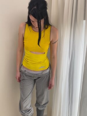 STELLA MCCARTNEY & ADIDAS CUT OUT YELLOW TANK