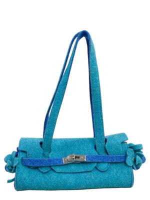TEAL FELT BAGUETTE FIRKIN