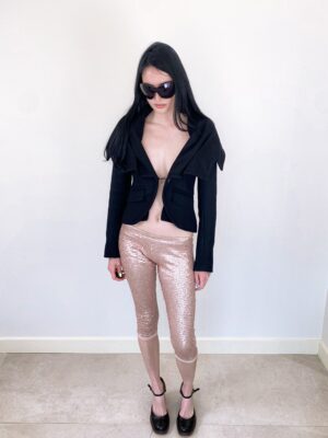PINK SEQUINS CAPRIS