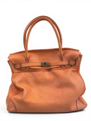 PASTEL NEON ORANGE LEATHER FIRKIN