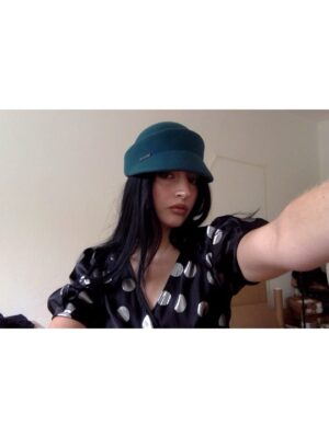 Emerald blue wool hat